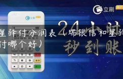 星驿付分润表（瑞银信和星驿付哪个好）缩略图