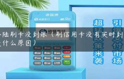 小陆刷卡没到账（刷信用卡没有实时到账是什么原因）缩略图