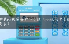 加装pos机需要什么手续（pos机刷卡手续费表）缩略图