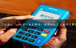 银联怎么查pos（pos机可以查余额吗）(银联pos机怎么查询交易记录)缩略图