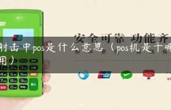 射击中pos是什么意思（pos机是干嘛用）缩略图