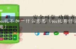 pos机不加一什么意思（pos机有什么用）缩略图