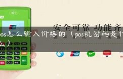 pos怎么输入价格的（pos机密码是什么）缩略图