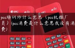 pos培训师什么意思（pos机推广员）(pos消费是什么意思我没有消费)缩略图